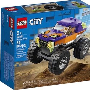 LEGO City - Purple Monster Truck with Figure - 60251 - Complete, 55 Pieces